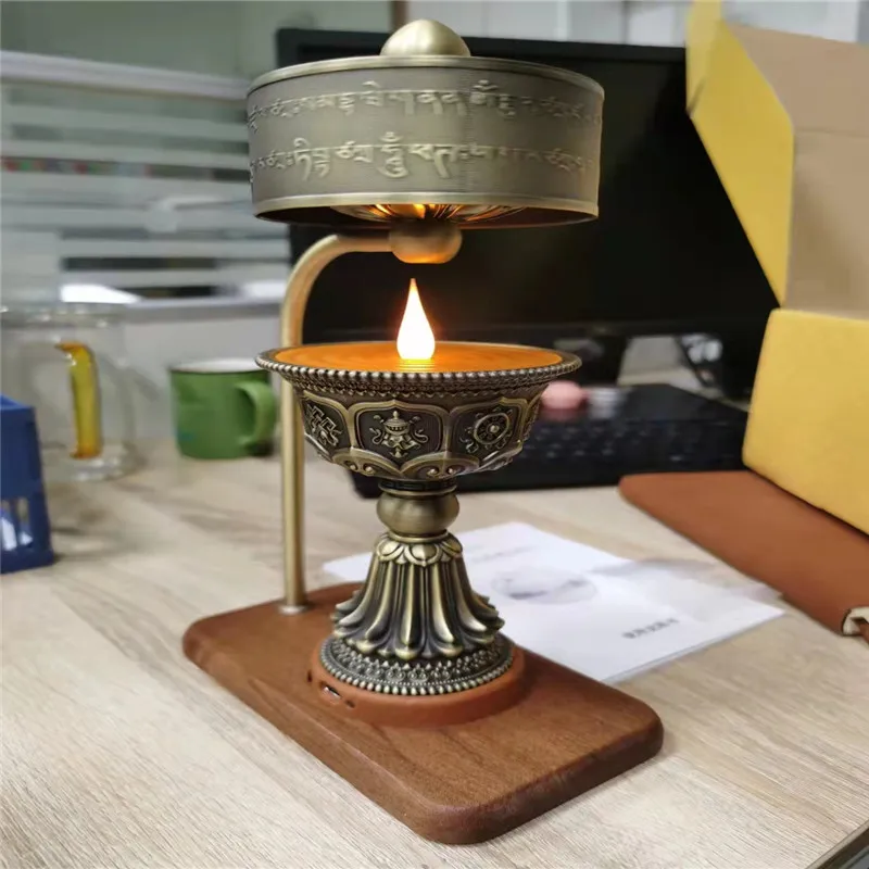 Intelligent vuur tot elektrisch LED oplaadbare boterlamp, Tibetaanse lange lamphouder