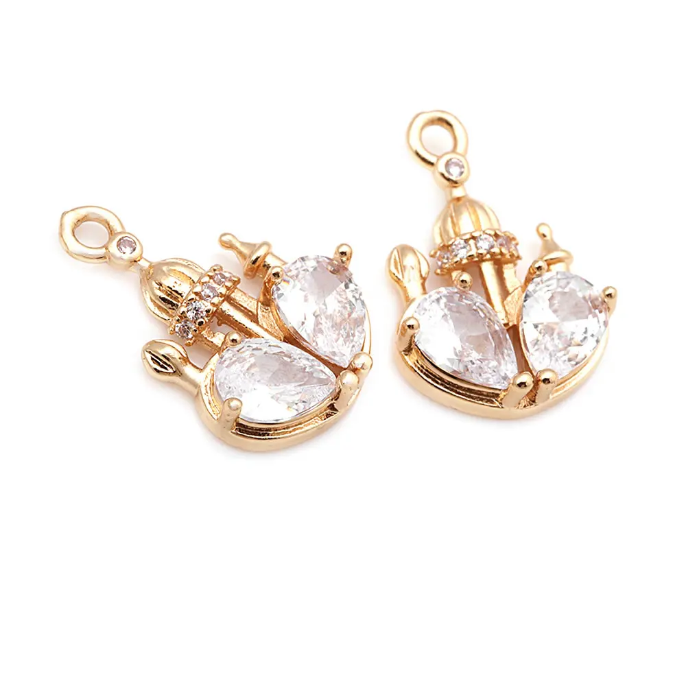 18K Gold Color Airplane Bicycle Tower Windmill Charms Pendants High Quality Diy Jewelry Making Necklace Earrings Accessories