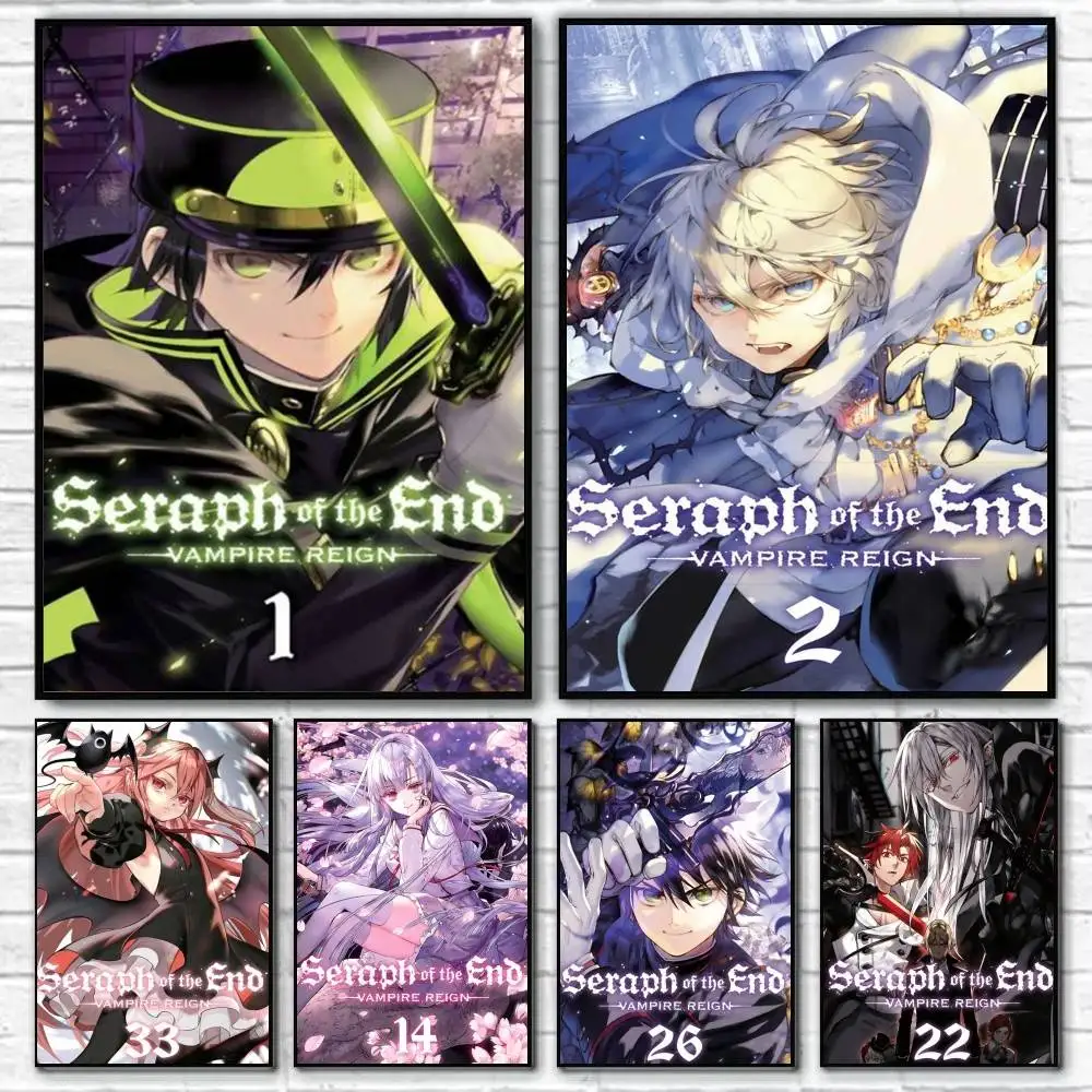 Seraph of the End Manga   Poster Waterproof HD Art Wall Decal Self-Adhesive Print