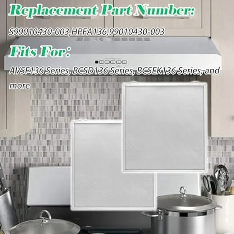 

2 шт. S99010430-003,HPFA136 фильтры вытяжки для кухонного фильтра вытяжного вентилятора замена 99010430-003-A26I