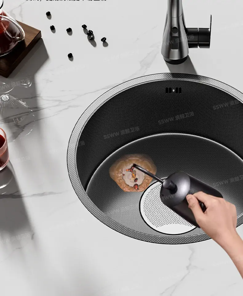 Wave Whale Bar Sink Round Sink Mini Small Size Island Integrated Middle Island Countertop Pool Stainless Steel Sink R28