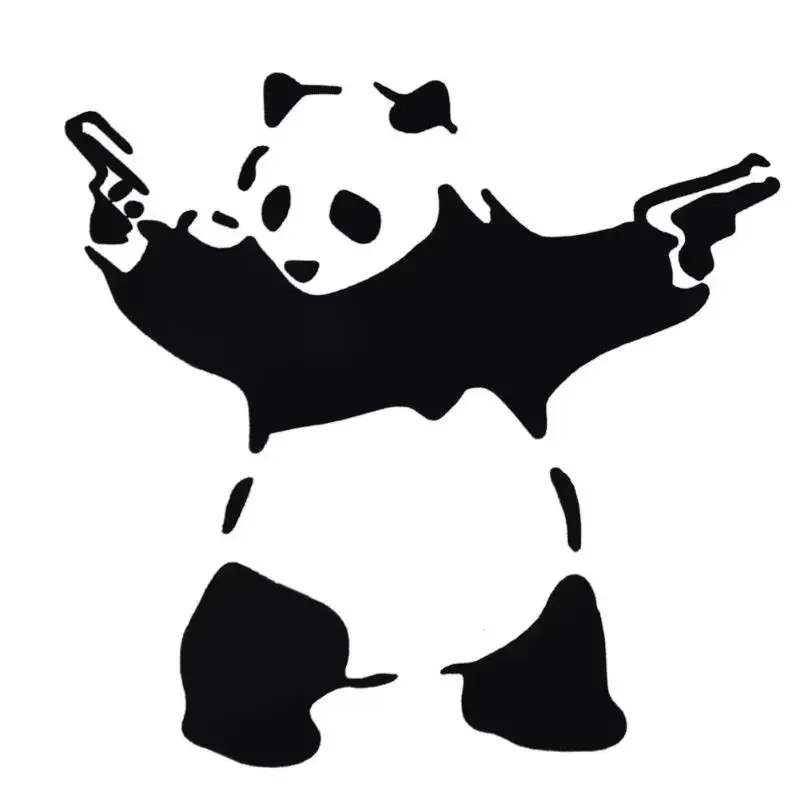 

Personality Car Sticker Lovely Panda with Two Guns Motorcycle Covering The Body Vinyl Decals Car Body PVC cars accessories tools