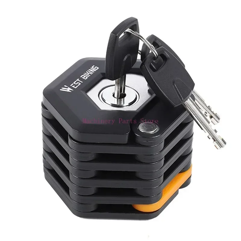Password Bike Bicycle Lock Foldable Hamburg-Lock with 3 Keys Bike Chain Lock Alloy Anti-Theft  Folding  Mount Bracket