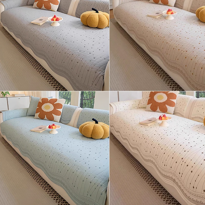 

Simplized Cotton Fabric Sofa Cover for Living Room Non-Slip Sofa Cushion Cover Four Seasons Universal Couch Protector Covers