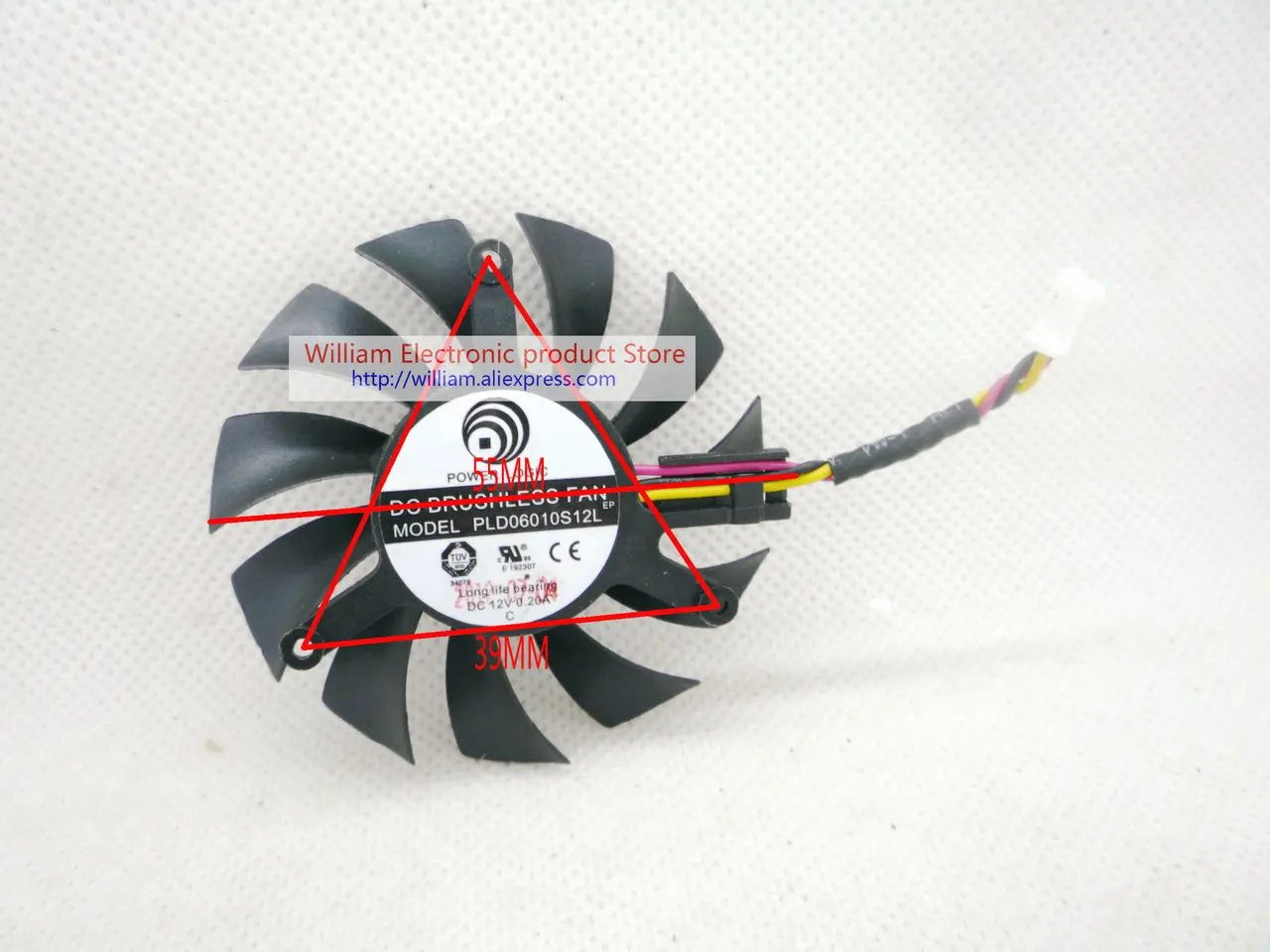 New Original FONSONING Graphics card cooling fan PLD06010S12L 60*60*10MM 12V 0.20A Diameter 55MM pitch 39MM