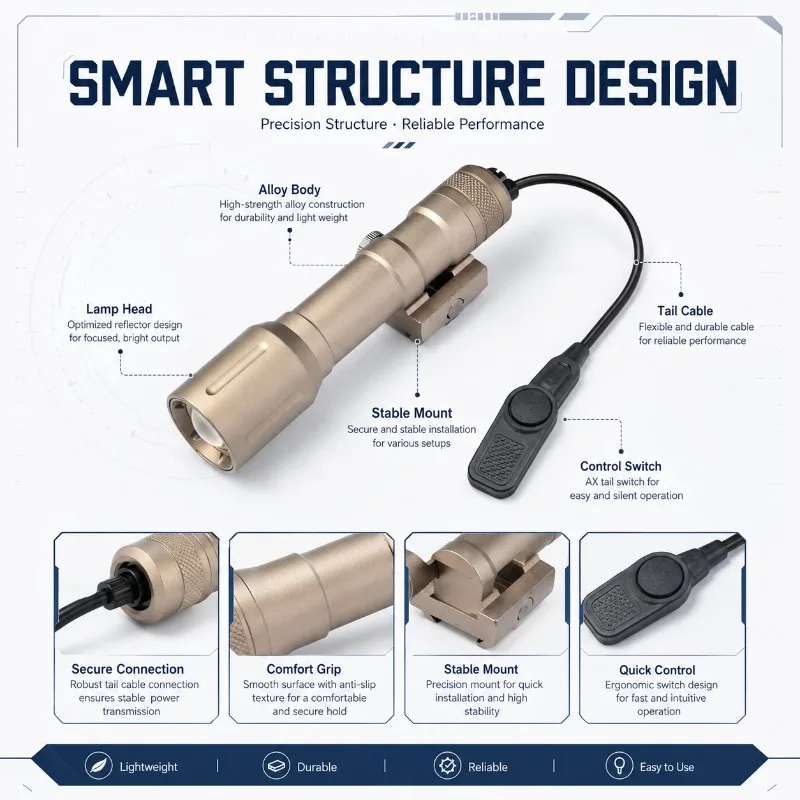 Torcia Robusta in Lega PLH‑V2, Dimensioni Lunghe e Corte, Modalità Strobo, Controllo Posteriore AX per Uso Ornamentale