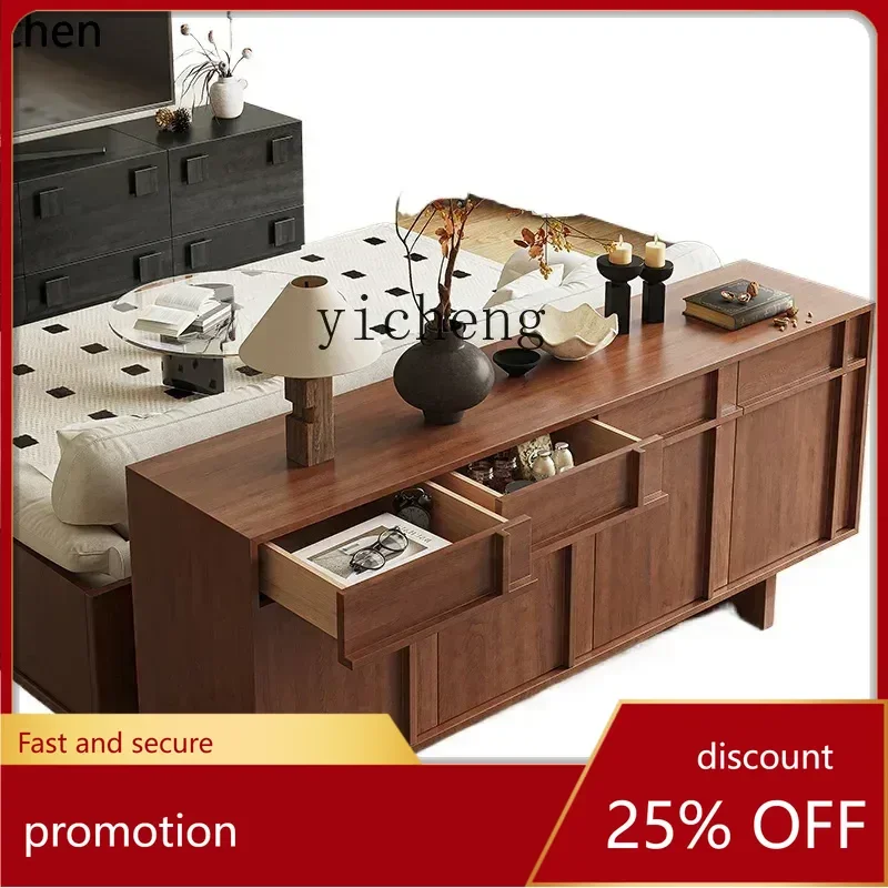 

ZML Solid Wood Sideboard Vintage Style Chest of Drawers Storage Cabinet for Living Room Entrance Wall-Mounted