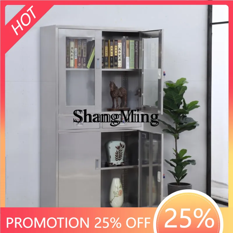 

SM New Delicate Premium Stainless Steel File Cabinet Staff Information Cabinet with Drawer Storage Sterile Cabinet