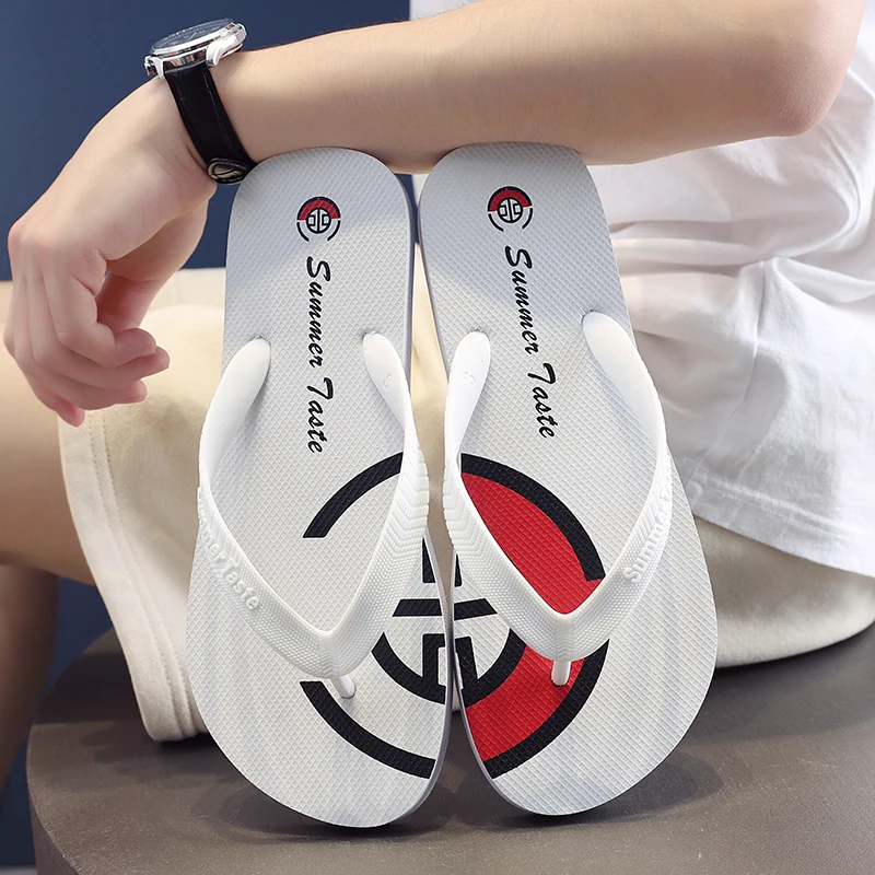 

Men's High-End Slippers Summer Outdoor New Style Flip-Flops Men's Non-Slip National Trend Flip-Flops Trendy Personalized Sandals Outer Wear Beach Shoes