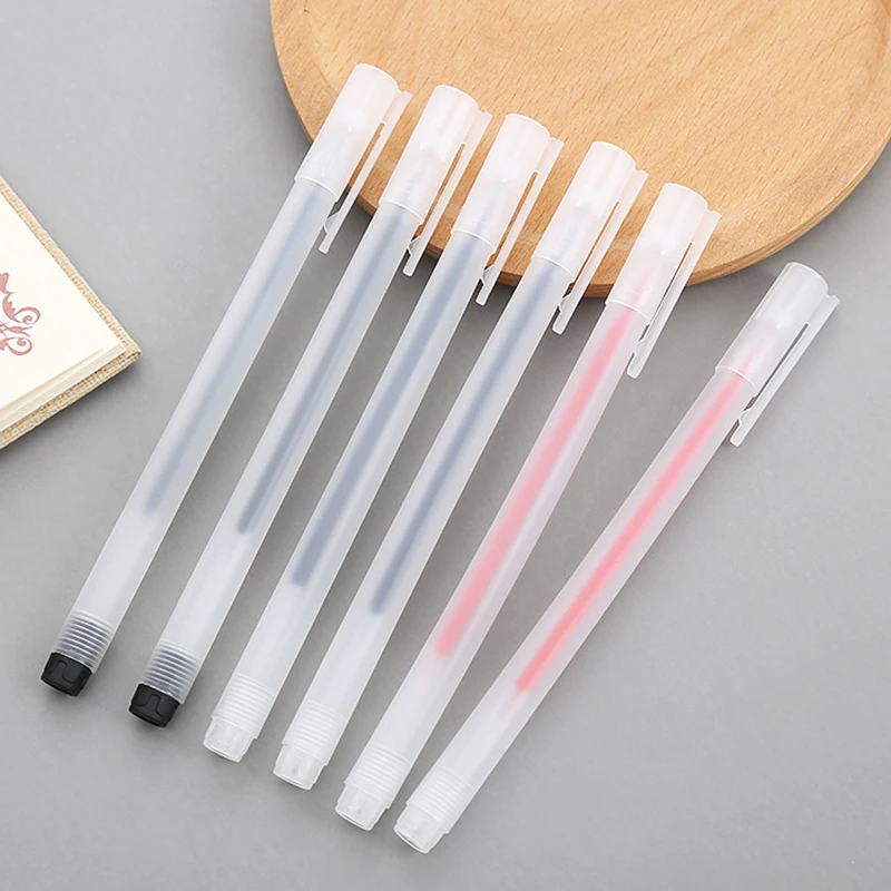 20pcs Simplicity Pen Refills Set Transparent Frosting Neutral Pen School Supplies Office Signing For Student