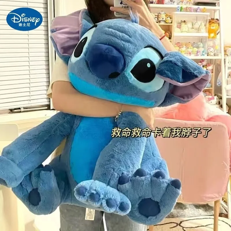 Disney Giant Size Lilo&Stitch Plush Stuffed Doll Cartoon Kawaii Animal Couple Sleeping Pillow Softmaterial Toys Gifts