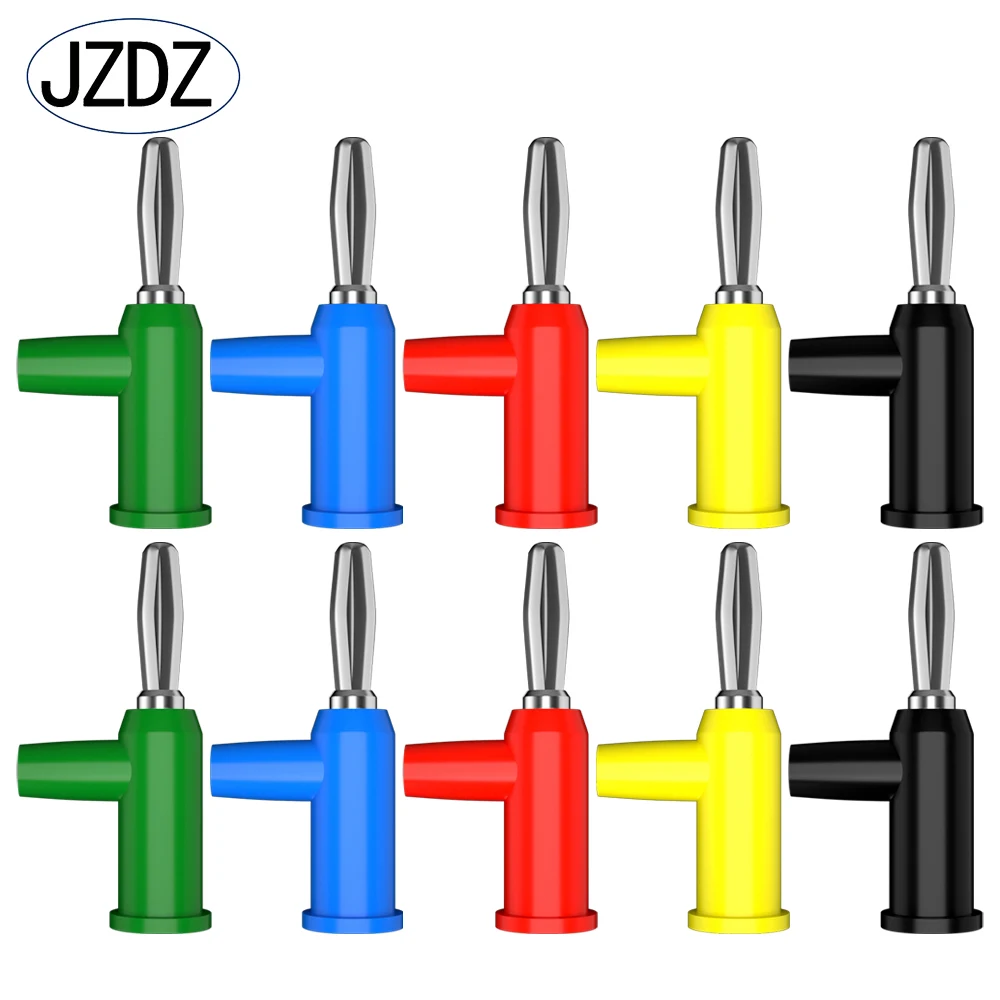 JZDZ 10pcs 4mm Banana Plug Copper Electrical Connector Adaptor 5 Colors J.10027