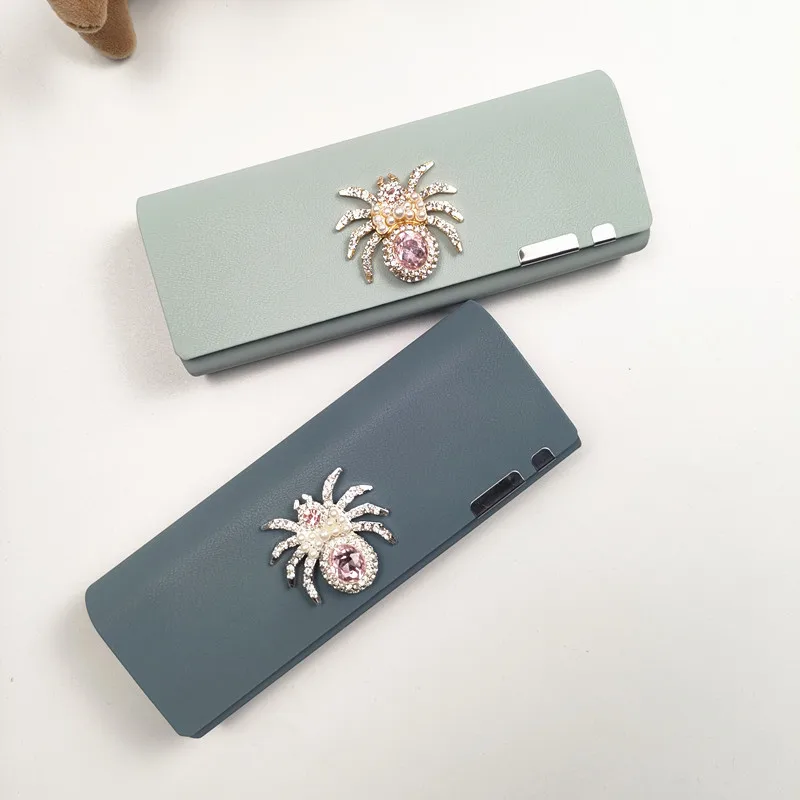 مجموعة مع الماس حافظة نظارات عالية الجودة حافظة نظارات شل صلبة للرجال والنساء صندوق تخزين النظارات الشمسية هدية فتاة B1