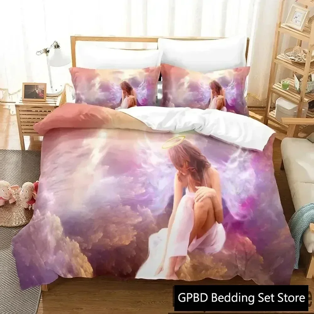 3D Print Guardian Angel Bedding Set Boys Girls Twin Queen King Size Duvet Cover Pillowcase Bed boys Adult Home Textileextile