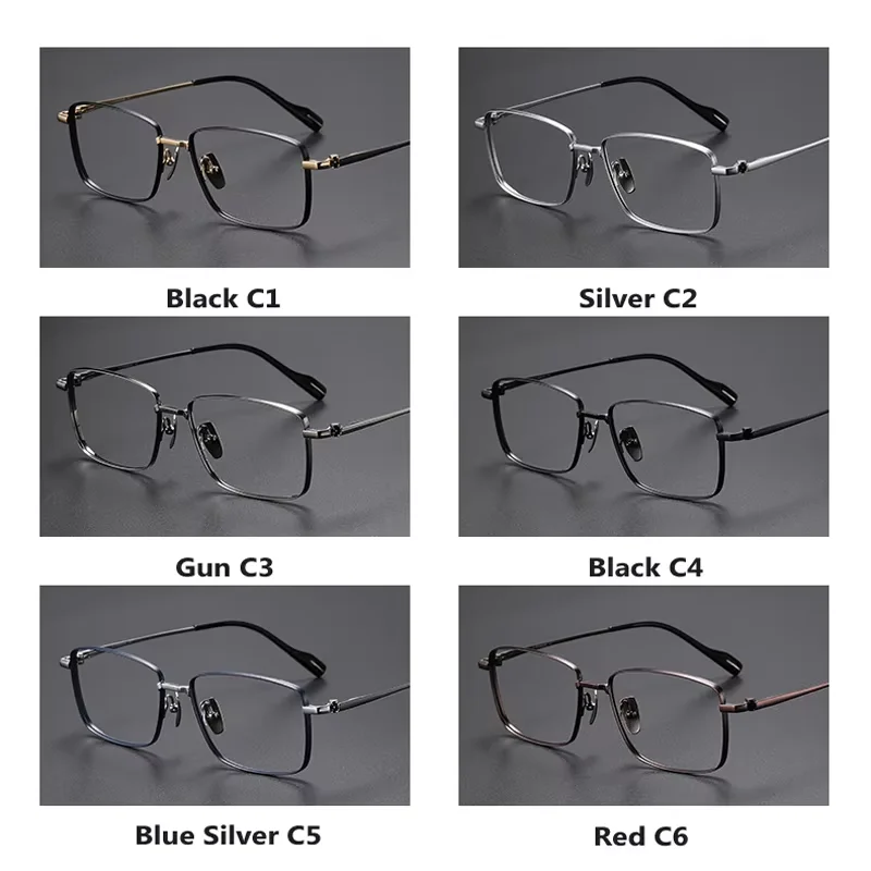 Montura de gafas de titanio puro para hombre, monturas de gafas cuadradas, nueva gafas coreanas completas para hombre 2025