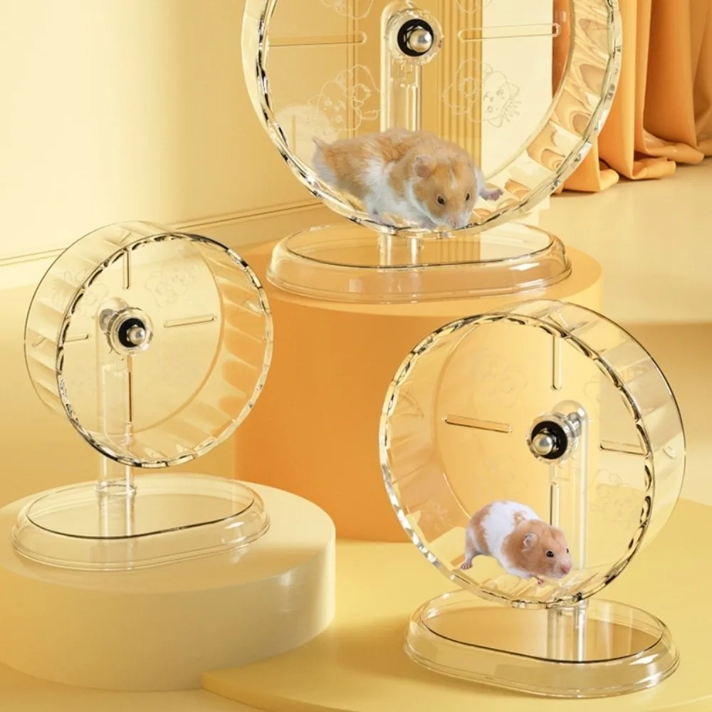 Silent Bracket Hamster Running Wheel Roller High-quality Stand Golden Hamster Exercise Wheel Rotatory Clear