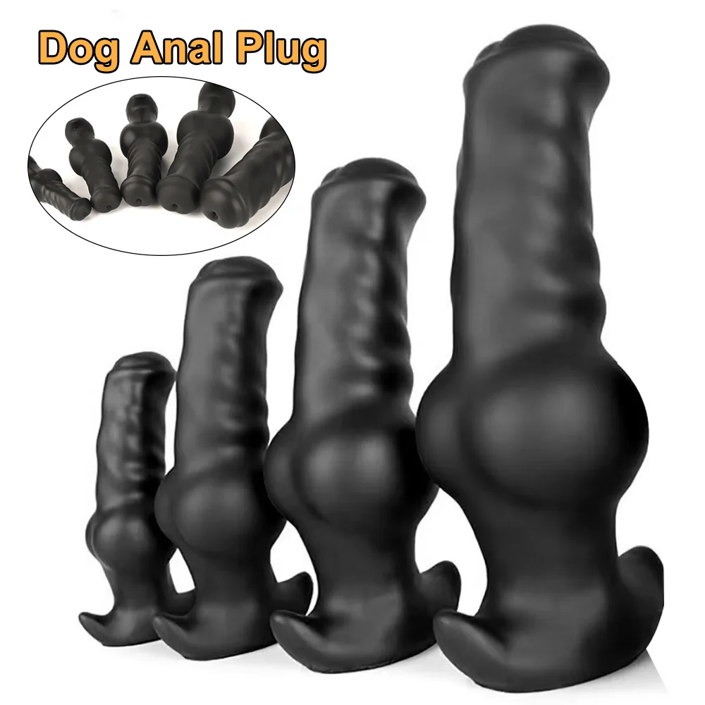 XS-XXL Dog Dildo Silicone Big Butt Plug Animal Anal Dildo Fisting Large Anal Toys Sex Toy For Women Men Anal Dilator Buttplug