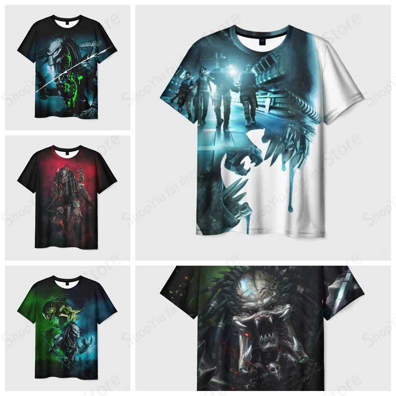 Horror Movie Predator Alien 3d Print Tshirt Men Women Fashion Short Sleeve T-shirt Kids Hip Hop Tops Tees Oversized T shirt New