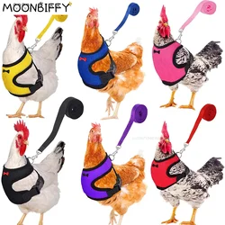 Fashion Chicken Duck Vest Hen Belt Pet Harness Matching Collars Bow Comfortable Leads Breathable Poultry Supplies