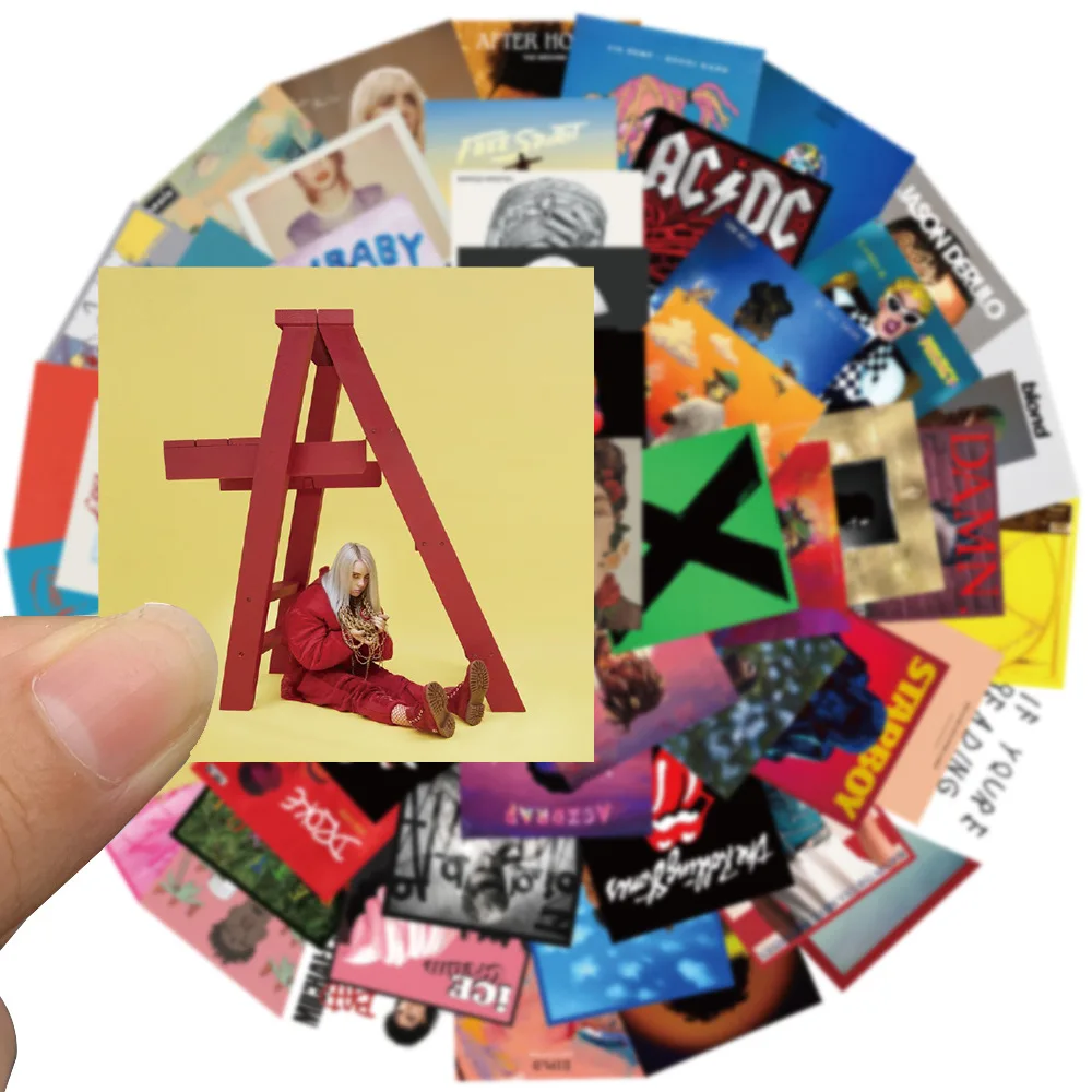 10/50Pcs Vintage Cartoon Art Music Album Cover Graffiti Stickers DIY Phone Laptop Guitar Party Envelope Phone Case Sticker Decal