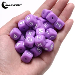 12mm 10pcs Silicone Letter Beads A-Z English Alphabet Teether Teething Beads for DIY Pacifier Chain Necklace Pendant Accessories