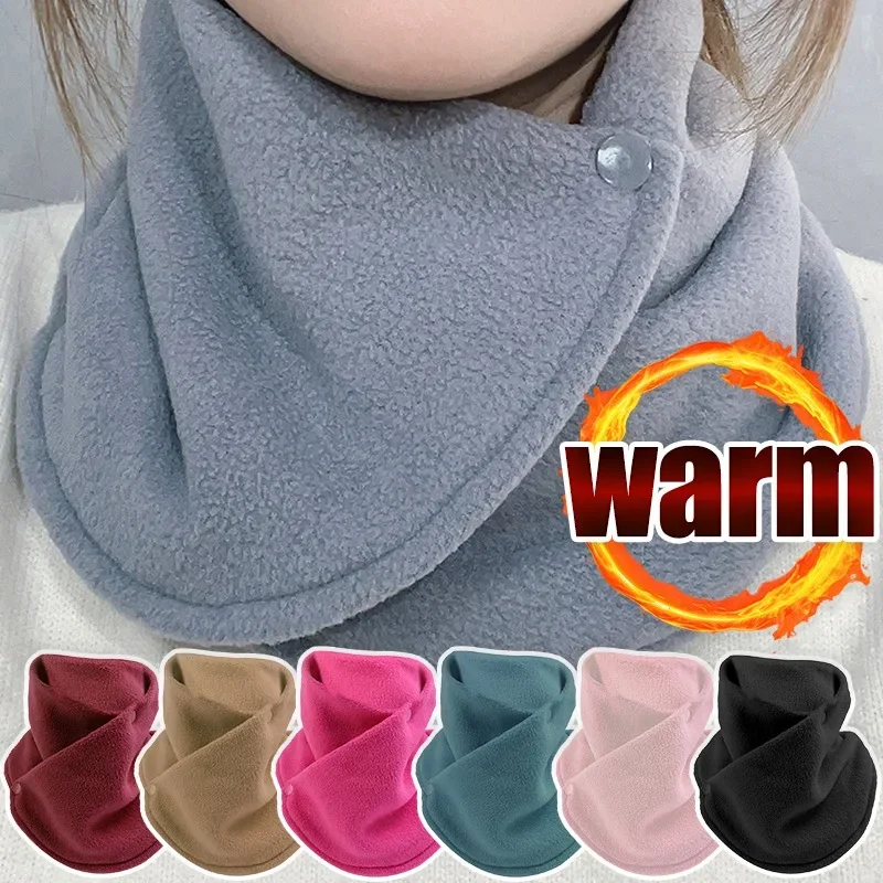 Autumn Winter Warm Thick Scarf Anti Cold Soft Plush Neckerchief Outdoor Mountain Climbing Cycling Fleece Neck Protection Scarves