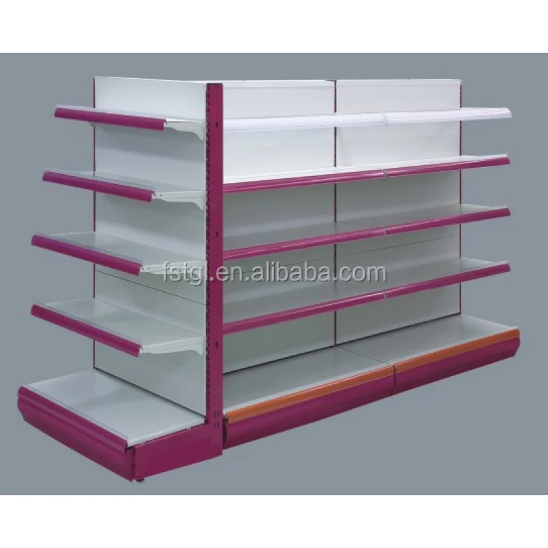 [Customized]Low-cost Supermarket Shelves Gondola Convenience Store Racks Shop OEM ODM B15 CAD Double-sided Metallic Heavy Duty