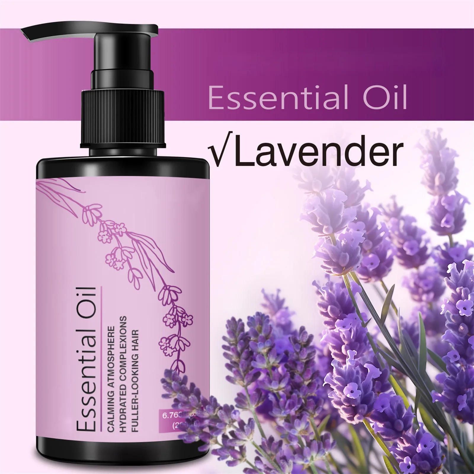 

Lavender Skin Care Lotion Smooth Hair Soothing Body Massage Oil For Sleeping Full Body Spa For Home Spa Self-Care 200ml
