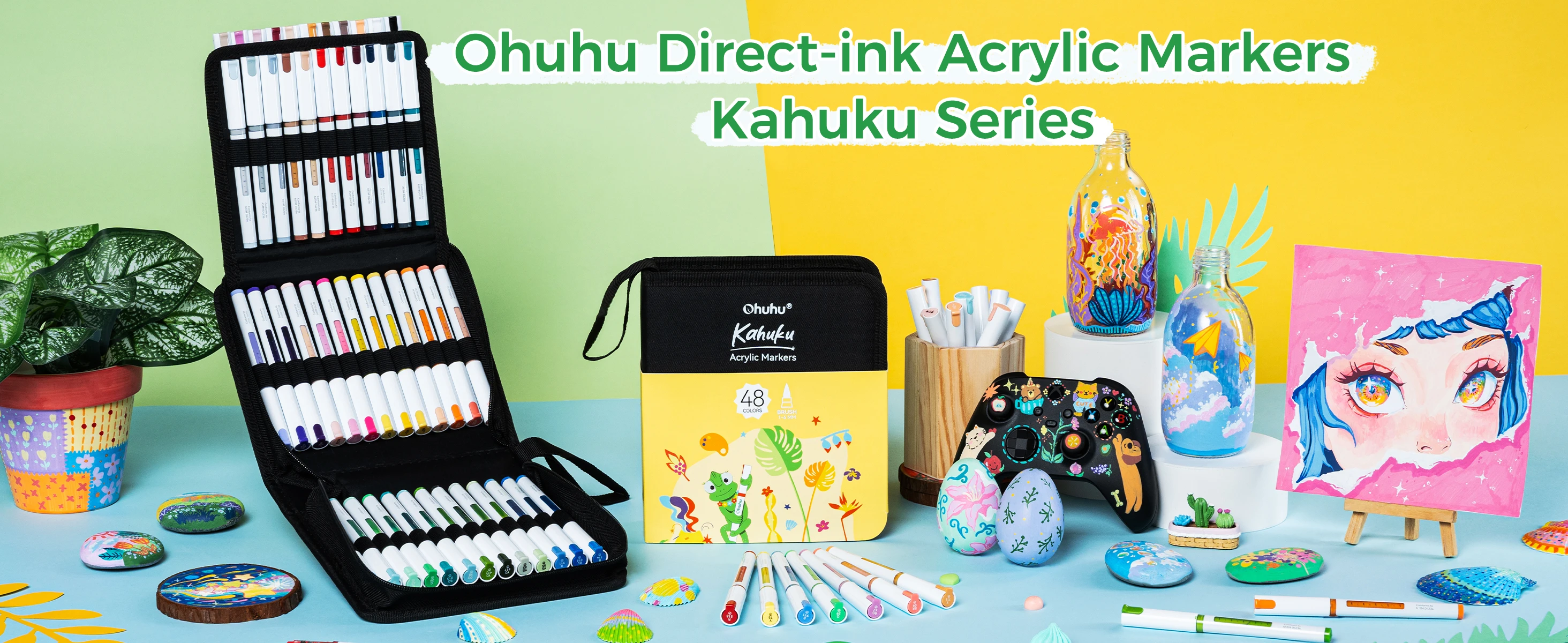 Ohuhu Kahuku Serie Direkt-Tinten-Acrylmarker mit automatischer Tintenkontrolle, Acrylmarker mit hoher Deckkraft, Farbstifte – Detail 1
