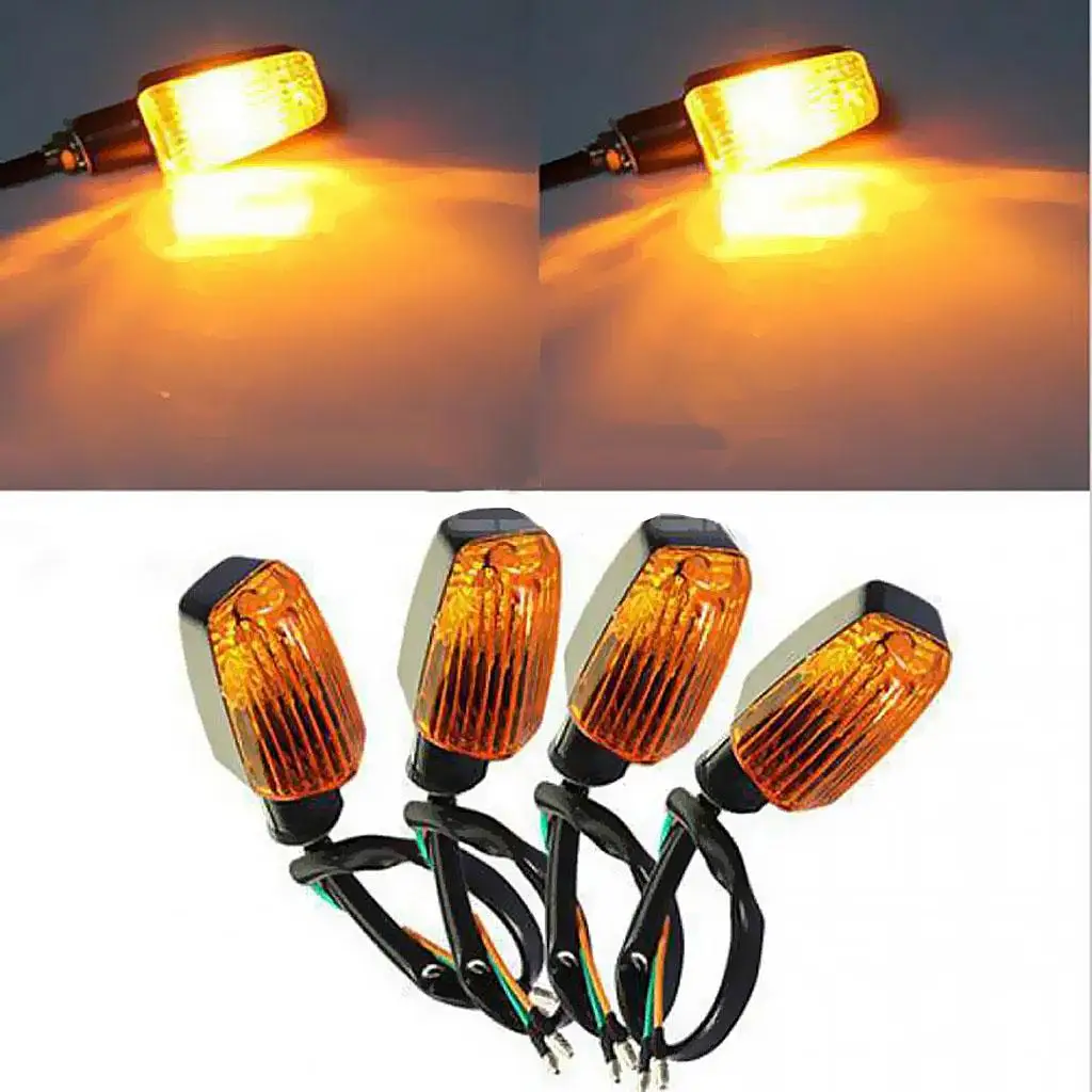 4 Pieces Amber Universal Motorcycle Motorbike Blinker Blinker