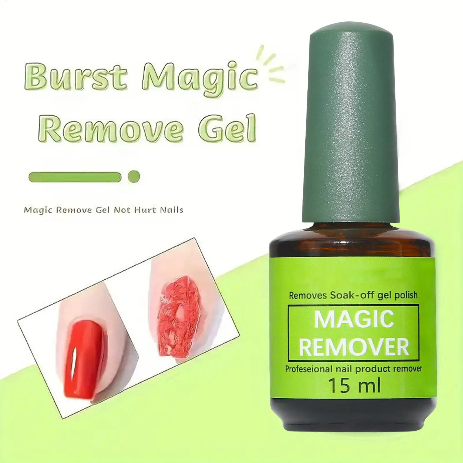 15ml Żelowy Rozpuszczalnik do Lakierów Hybrydowych Szybki i Łatwy Usuwanie Lakierów Żelowych Półtrwały Lakier do Paznokci Narzędzie do Usuwania