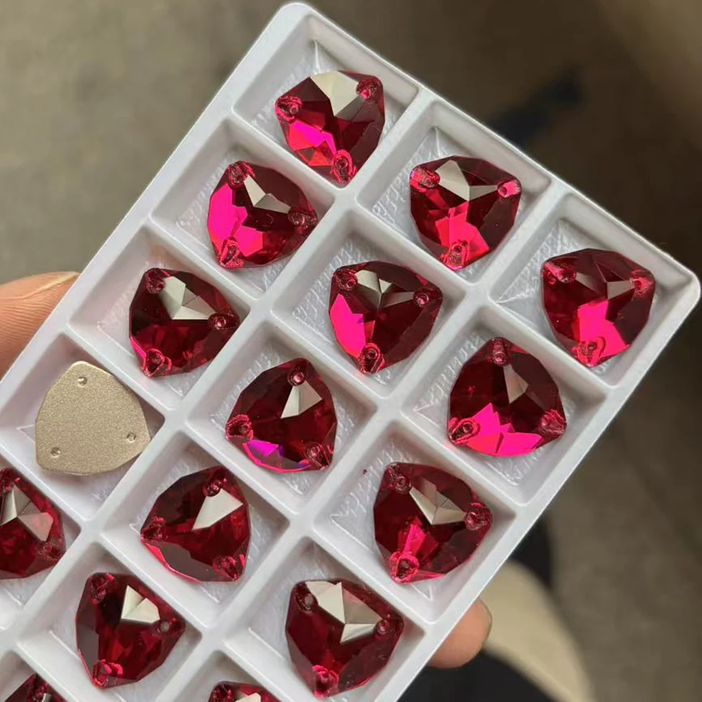 PUBRILEX Fuchsia Strasssteine zum Aufnähen, Glas, flache Rückseite, DIY-Nähzubehör, Kristallsteine zum Nähen für Taschen- und Kleidungsdekoration – Detail 8