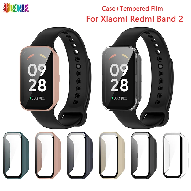 

UIENIE Integrated Screen Protective Case For Xiaomi Redmi Band 2 Full Coverage PC Tempered Film Protector Shell Watch Accessory