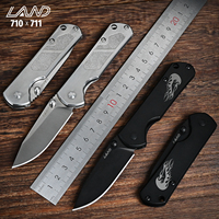 LAND 710 Outdoor Nail File Pocket Folding Knife 12c27 Blade Camping Fishing Hunting Wilderness Survival Edc Portable Tool Knives