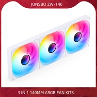 JONSBO ZW-140 3 IN 1 Computer Case Fan 14CM 5V ARGB 140mm Monolithic Structure Water-Cooled Fan PWM Forward/Reverse Fan Kits