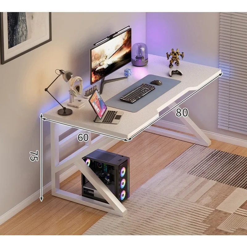 Gaming table Household desktop computer table with shelves Office table and chair Simple desk Bedroom learning writing table image 4