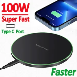 100W Fast Wireless Charger Pad For iPhone 15 14 13 12  X Pro Max 8 Samsung Galaxy S23 Xiaomi Wireless Charging Station Chargers