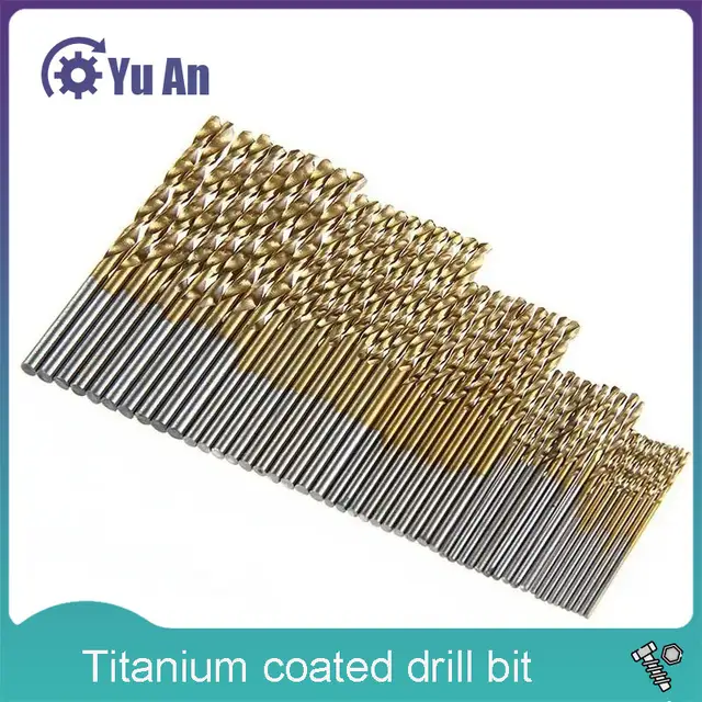 Titanium Coated Drill Bit Diameter 1/1.5/2/2.5/3mm HSS High Speed