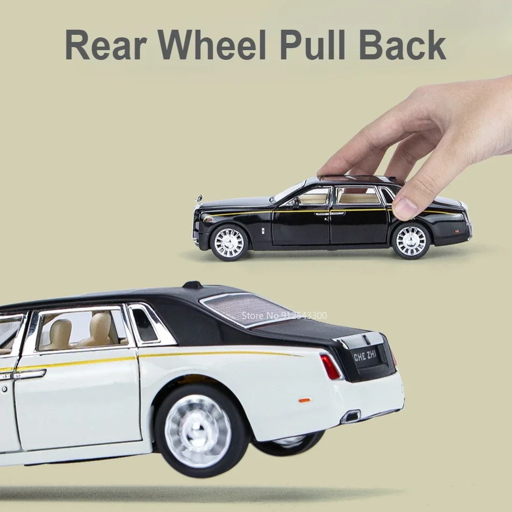 Scale 1:32 Rolls Royce Phantom Dawn Toy Car Model Metal Diecast Doors Opened Sound Light Pull Back Vehicles Models Boys Presents