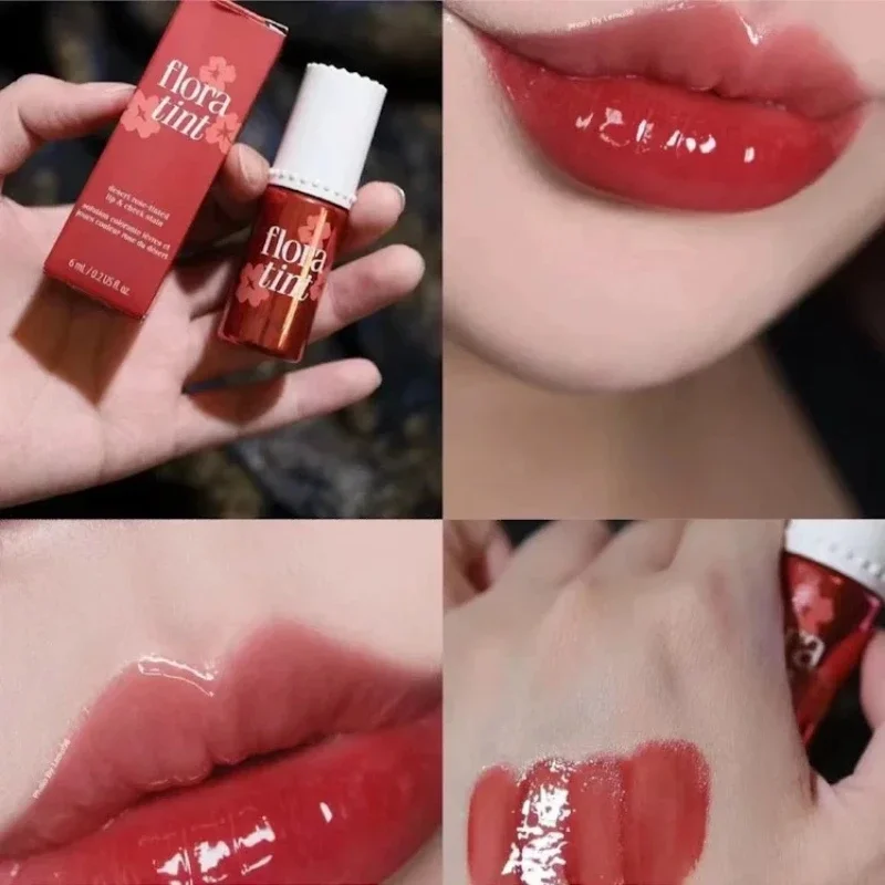 

Rouge Water Liquid Cheek Red Lip Glaze Cha-Cha Orange Cherry Red Love Lip Oil Cosmetics