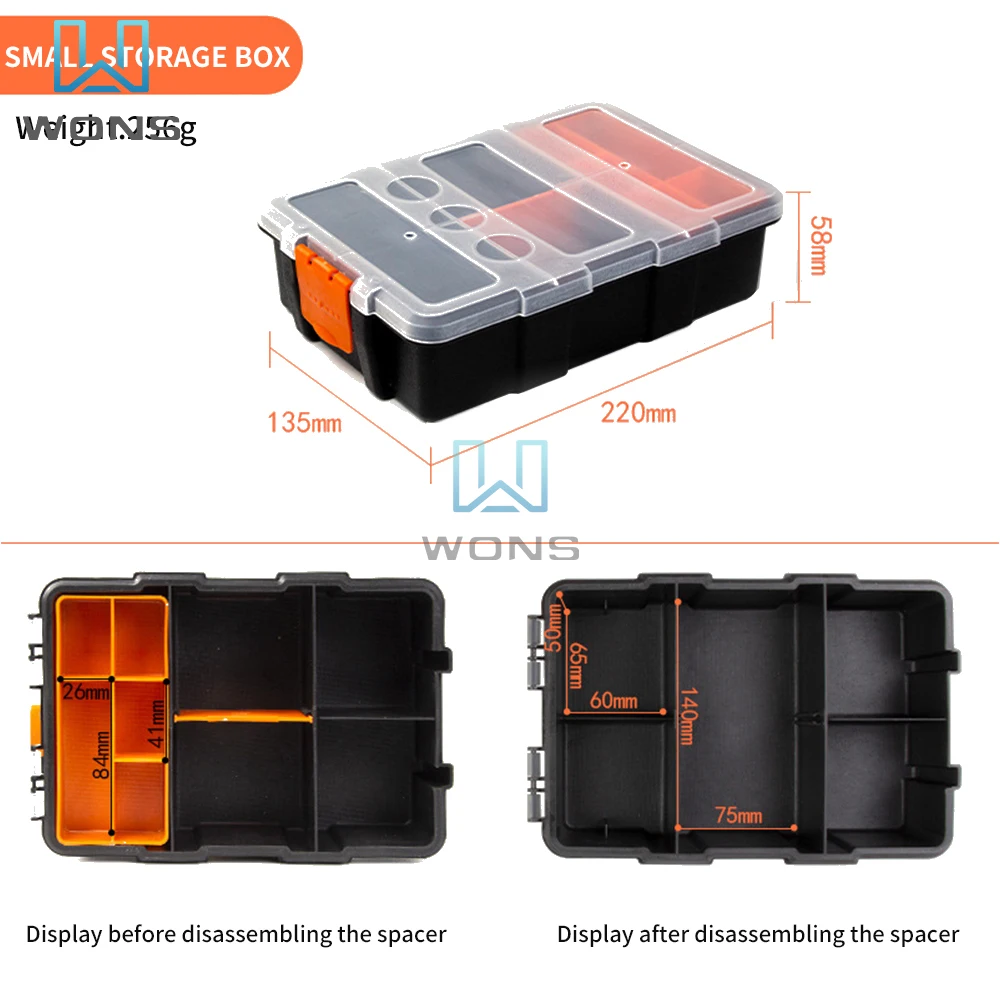Parts Box Classification Storage Box Frosted Plastic Compartment Hardware Toolbox Multifunctional Combined Screw Component Box