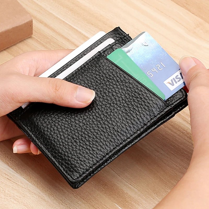 Card Bag Business Wallet Multifunctional Business Card Bag Clip Card Set Multi-Card Bits Driver License Storage Leather Card Bag