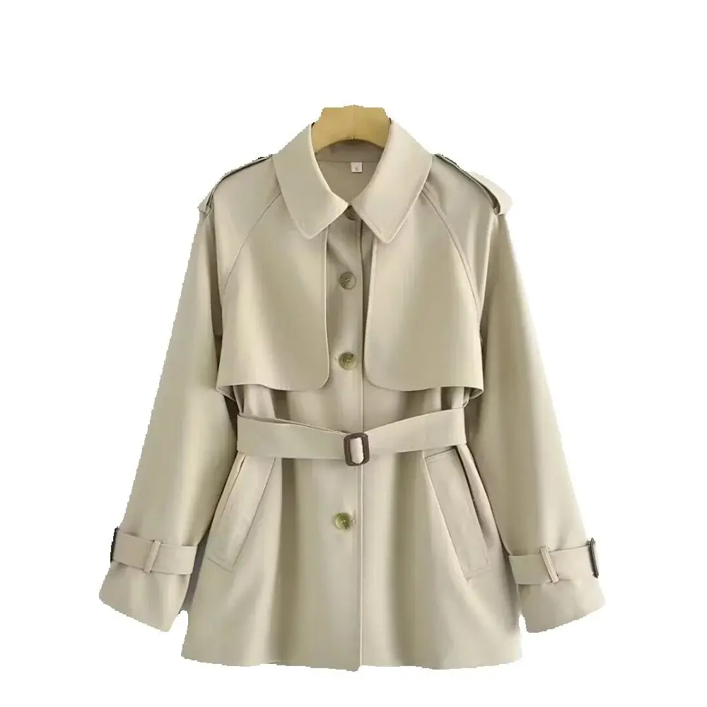 

женский свободный топ с воротником, длинными рукавами, карманами, пуговицами, поясом, шаль, стиль осени и зимы, новая мода