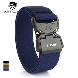 VATTLY-cinto elástico masculino, liberação rápida, fivela de alumínio, militar, tático, largo, ao ar livre, casual, masculino, 5cm, 2