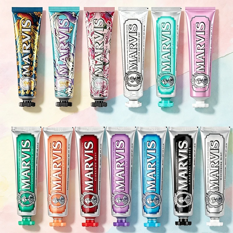 Marvis Retro Packaging with Long-lasting Fragrance Low Foam Fresh Breath Toothpaste Whitening Teeth and Removal Stain Products