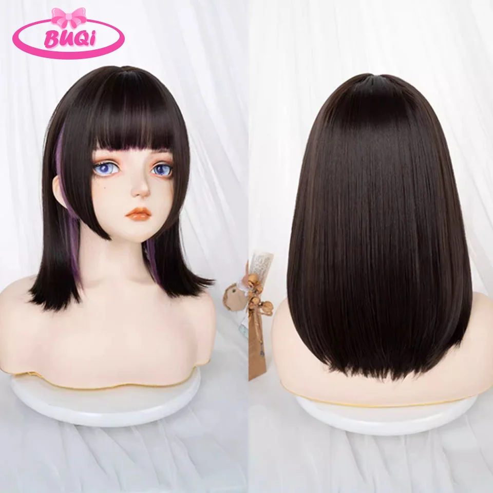 BUQI Synthetic chemical fibre hair lolita milk tea pudding short rolled headgear 10 inches long suitable for all women daily wea