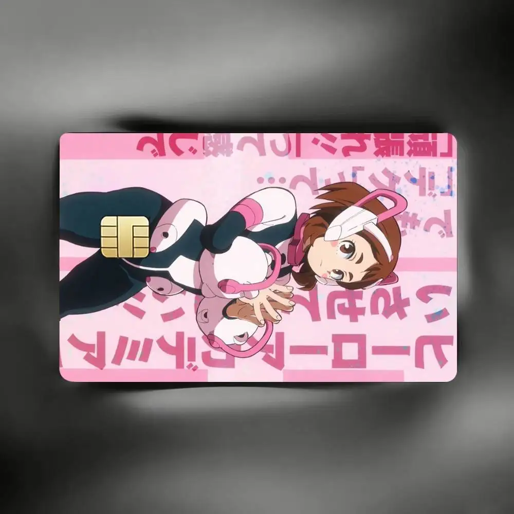 Ochaco Uraraka Japanese Anime Credit Card Skin Stickers For VISA Bank Bus Metro Access Card Protective Film Cover Sticker