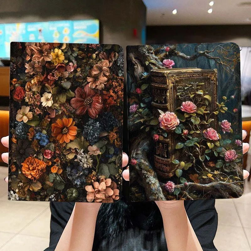 

Vintage Floral Pattern Art Tablet Case For Lenovo Xiaoxin Legion Pad Tab Pro GT Y700 Gen4 2 11 P11 M10 K10 3rd Plus Gen Gift