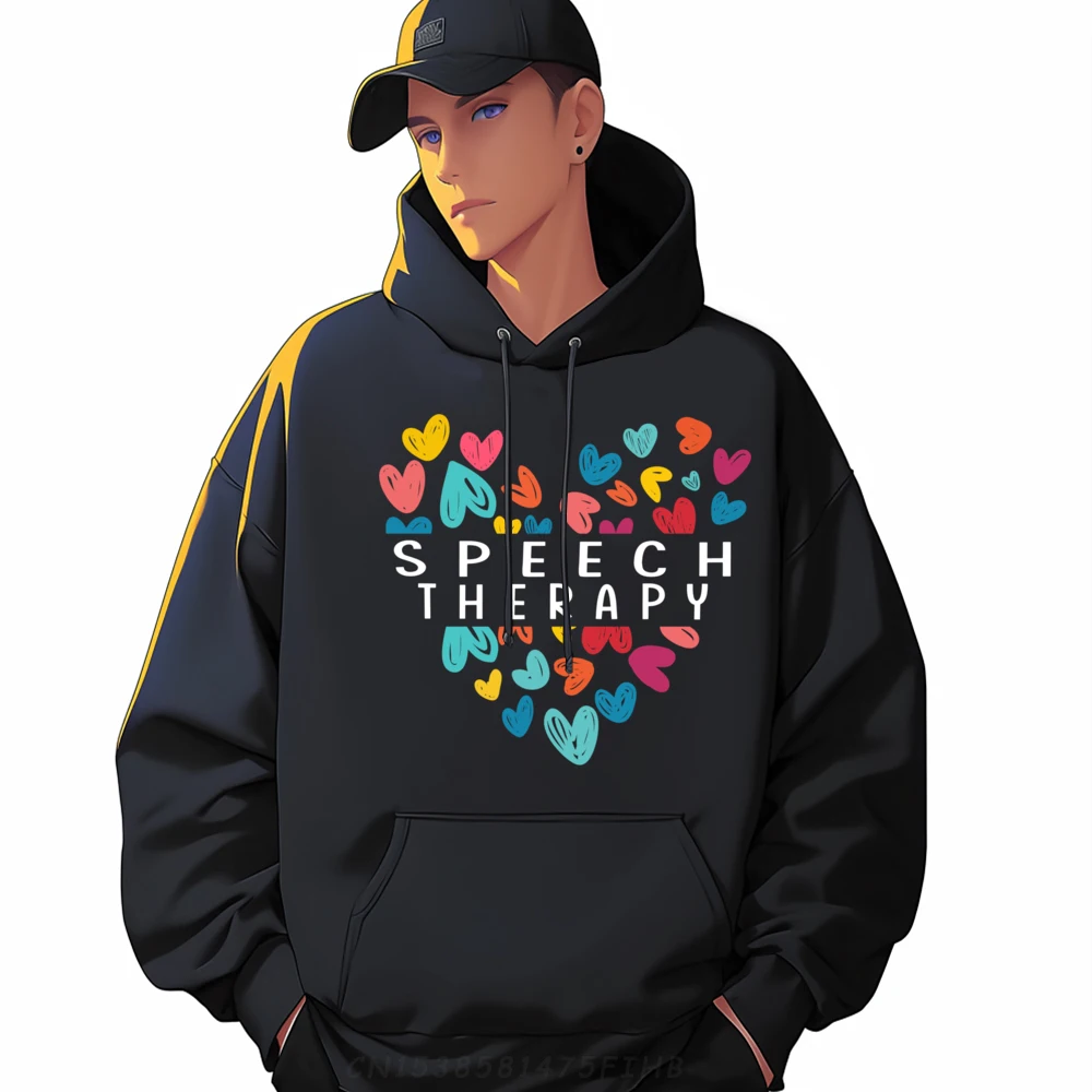 

Heart Speech Therapy LOVE Speech Language Pathologist Life Funny Sweatshirts Men Men's Clothes Camisa Outdoor