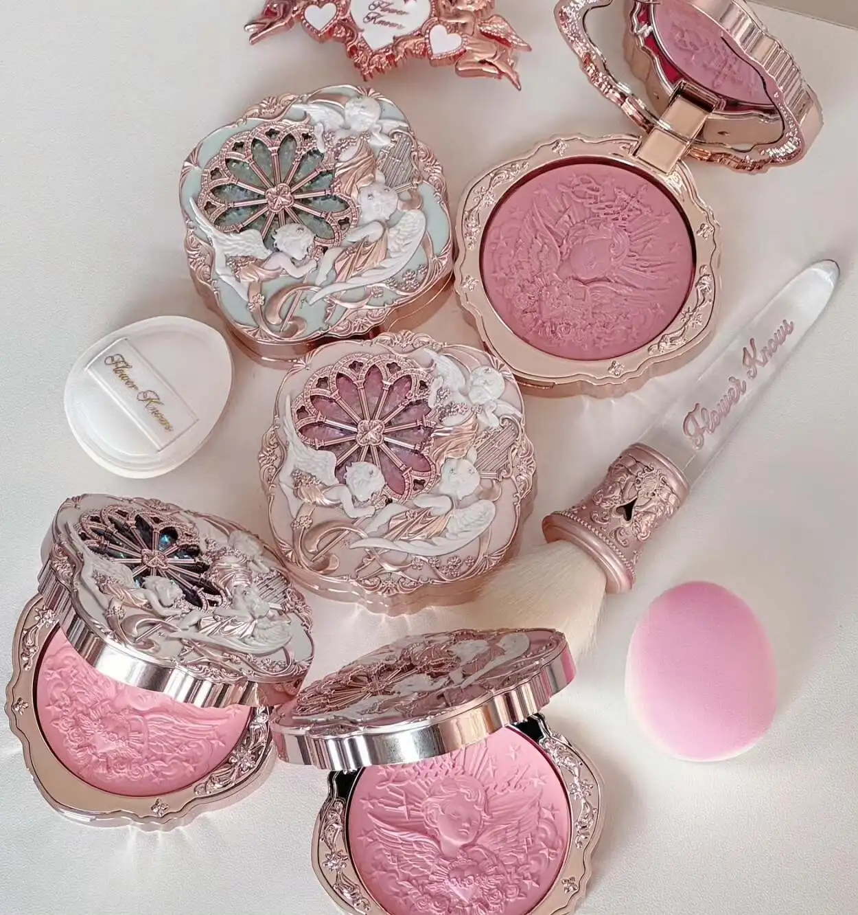 Flower Knows Little Angel Blushes Lightweight,Smooth,Long-lasting All-Day Face Enhancing Makeup Korean Blush Cream For Cheek